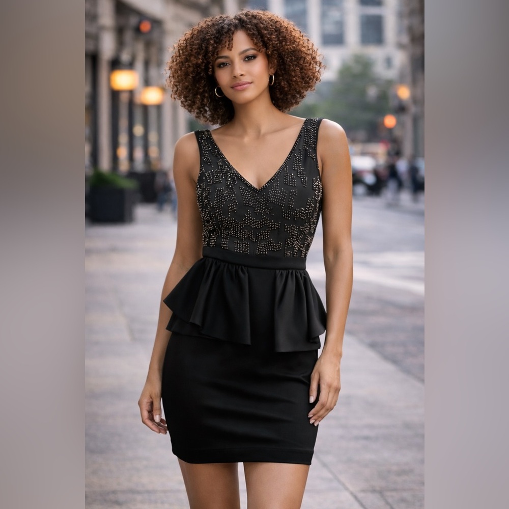 Bebe Black Silk Dress – Elegant & Statement-Making